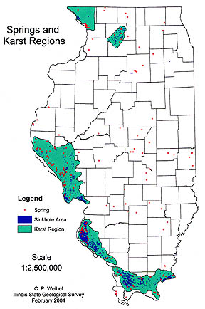 map of springs in Illinois